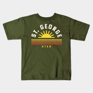 St. George Utah Retro Vintage Sunset Kids T-Shirt
